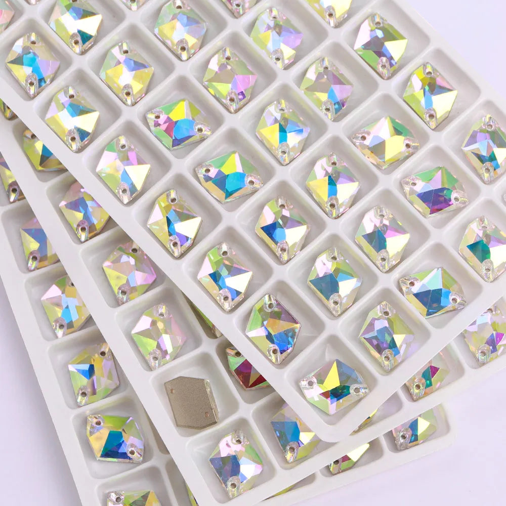 QY Wholesale Cosmic Sewing Crystal Glass Bling Sew-On Rhinestones Flat Back Non Hotfix Stones Bling for Clothing Accessory