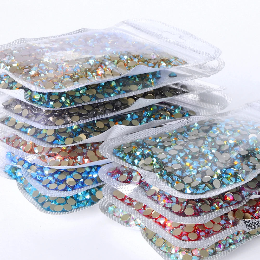 Top Quality 2088 Crystal Glass Rhinestones 16 Cut Facets Round Flatback Diamond Strass AB in Bulk Stones for Cloth Tumbler