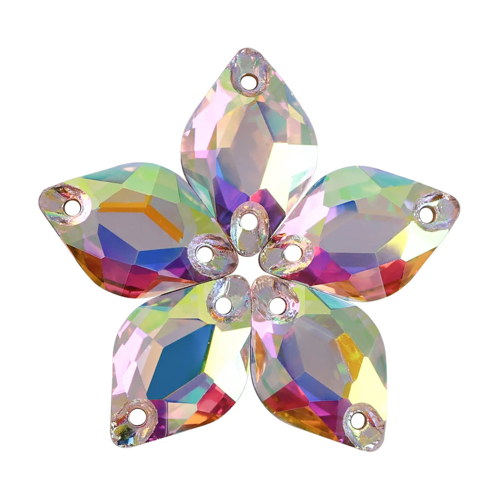 Wholesale Lemon AB Crystal Bling Custom Sew-on Rhinestones 5A Quality FlatBack 2 Holes Sewing Stones Bling Wedding Decoration