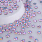 QIYI High Quality Glass Rhinestones Bulk Wholesale Crystal AB Iron on Rhinestone for Custom Transfer Designs