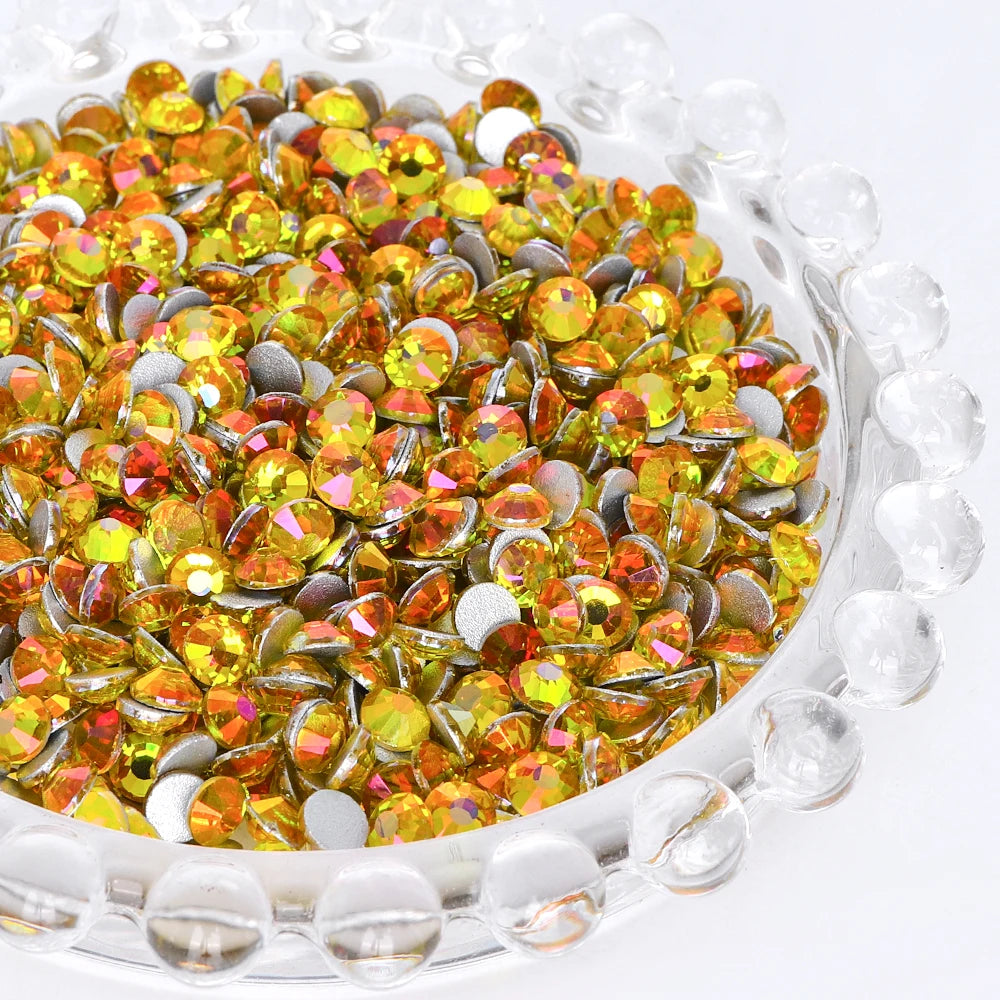 QY Wholesale SS3-SS50 Colorful Non Hotfix Rhinestones Bulk Glitter Crystal Glue on Strass Diamond Rhinestone Bling for Tumbler