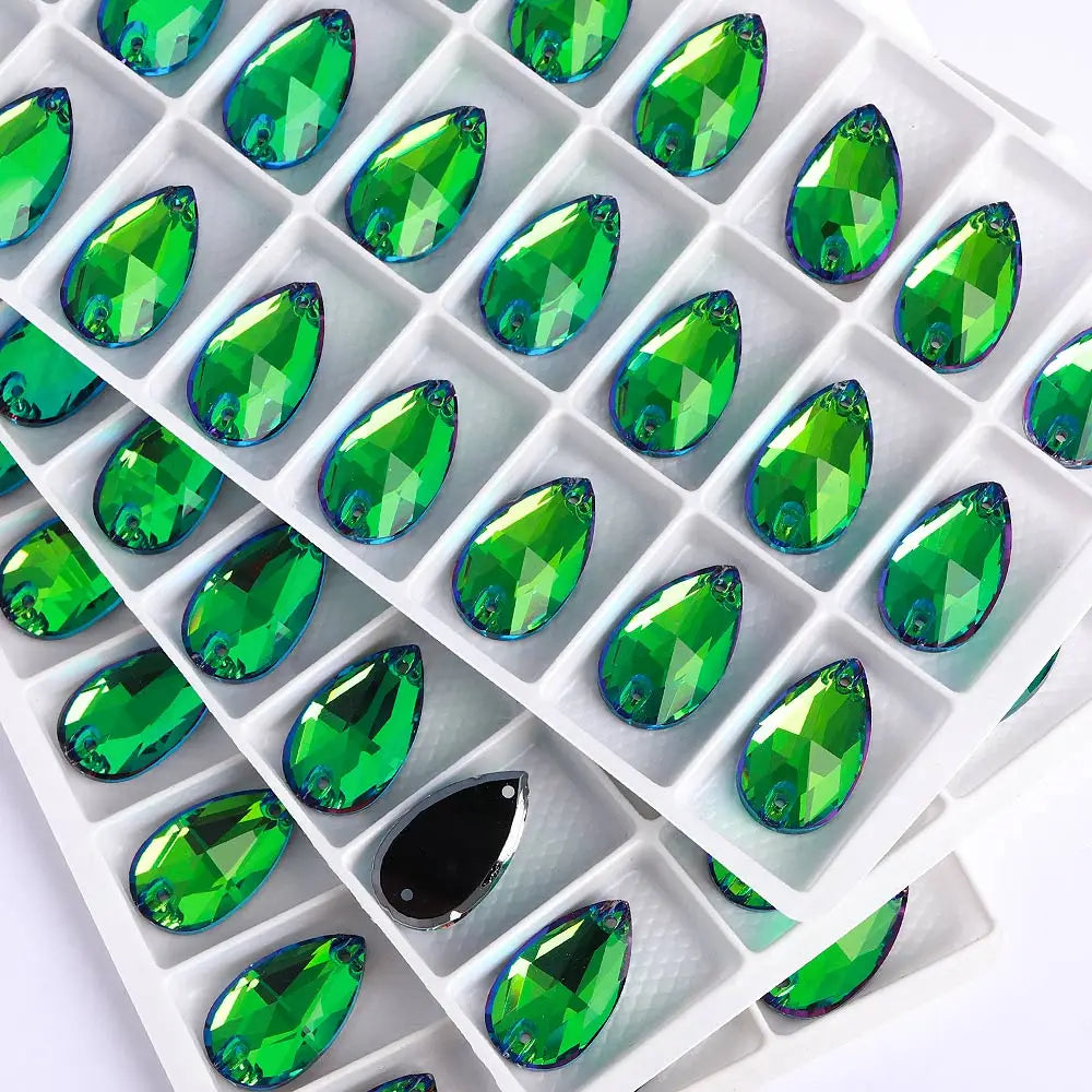 Wholesales Customize New Trend Drop  Shapes Colors Crystal Beads Sewing-On Rhinestones for Jewelry Clothes