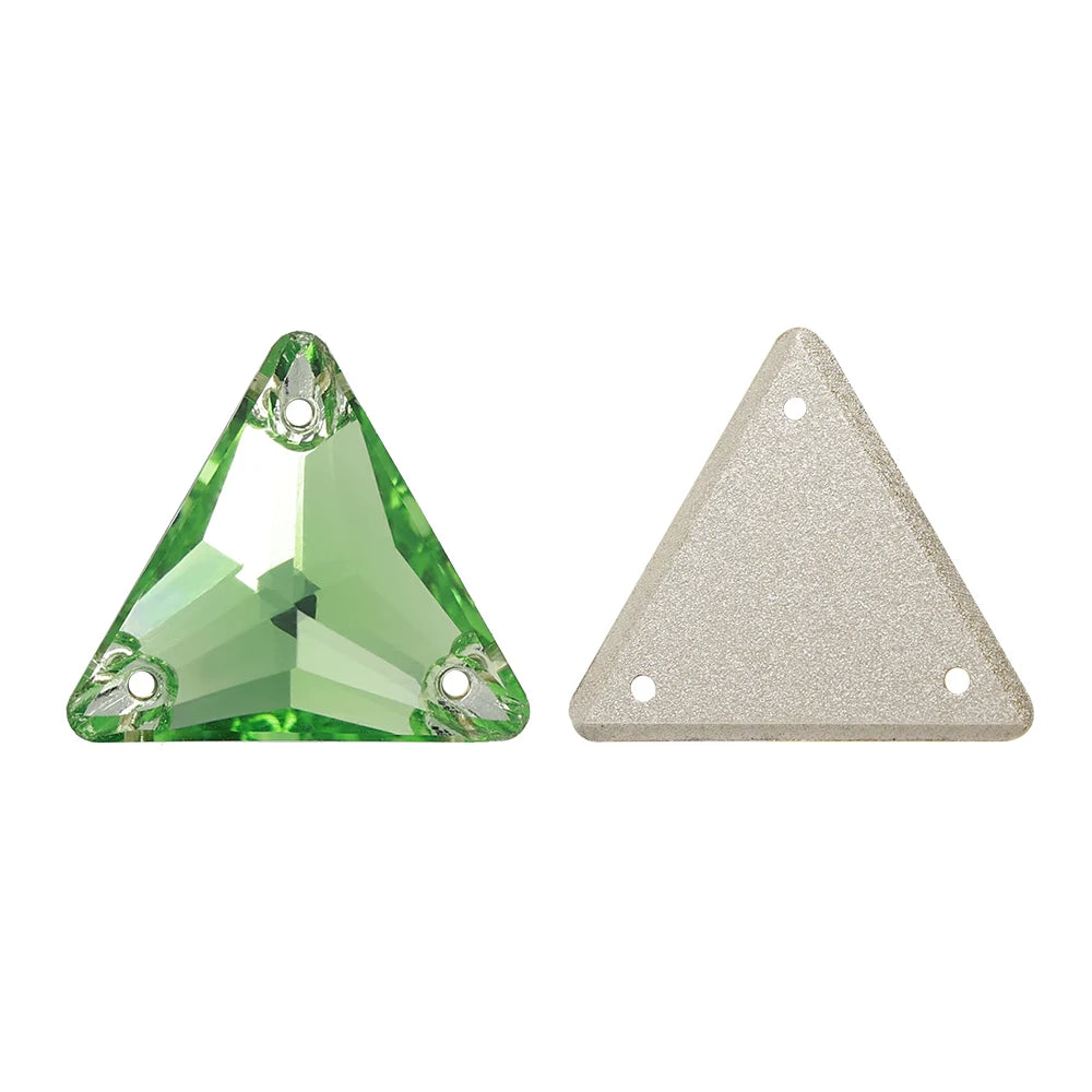 3270 Factory Direct 12mm/16mm/22mm Different Sizes 55+ Colors Top Quality Durable Grade AAAAAA Glass Triangle Sew-on Rhinestone