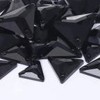 Customizable Triangle Crystal Glass Loose Rhinestones Sew-On Flatback 12mm/16mm/22mm for Wedding Dresses & Garments