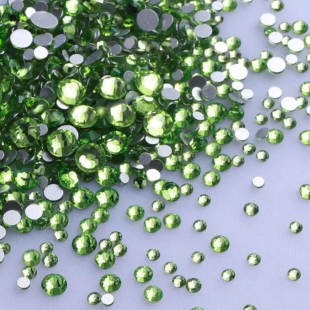 Wholesale Custom Ss4-ss20 Mix Size Rhinestone Non Hotfix Flat Back Rhinestones Bulk Crystal for Nair Art Decoration