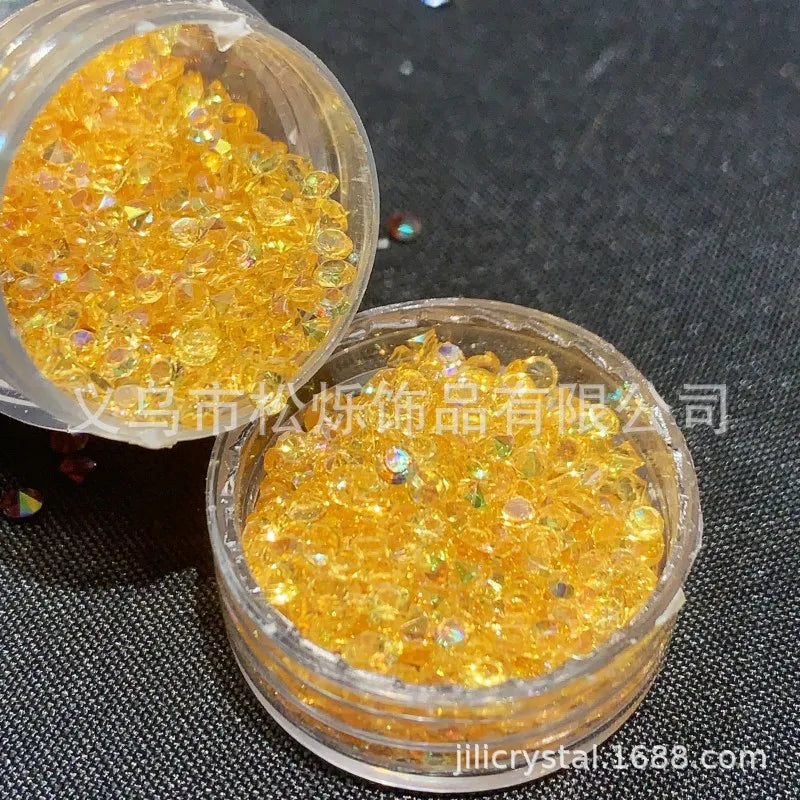 Wholesale Unique Gradient Coloured Plastic Resin Rhinestones Loose Beads for DIY Accessories Bulk Craft Materials