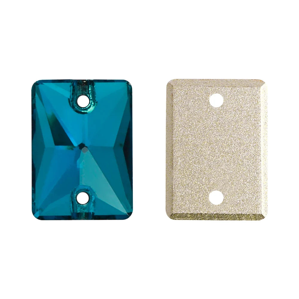 QIYI Multi Colors and Size Rectangle Sew-on Stone for Choice Clear Glass Flat Back Top Quality Sew on Rhinestones (3250)