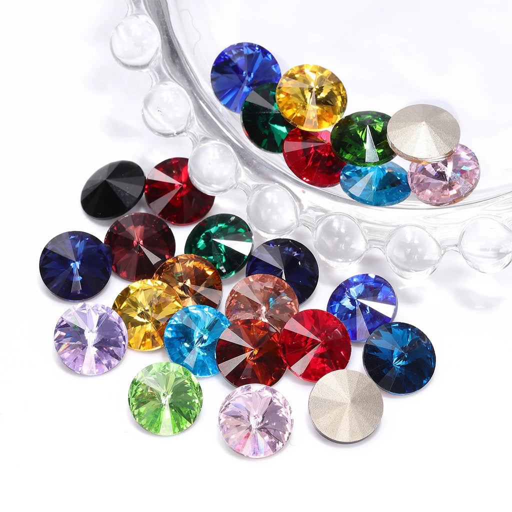 1122 QIyi  New Product Explosion Rivoli Shape Eco-friendly Materials Trendy Design K9 Glass Point Back Rhinestone for DIY