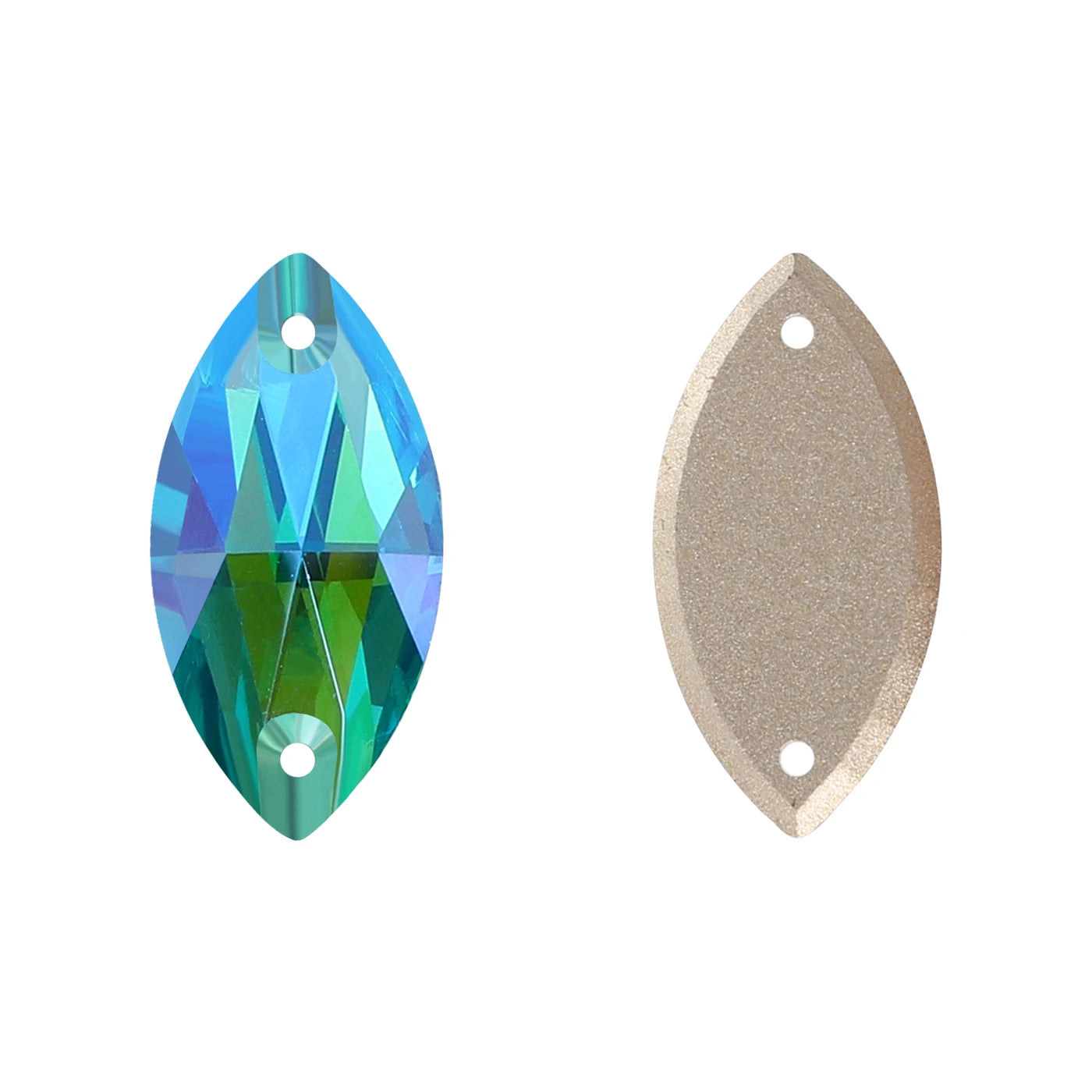 Wholesale Navette 55 Colors Shimmer Sew-on Rhinestones Horse Eye Glass Gems Clothing Flatback Sewing Stones for Jewelry Cloth