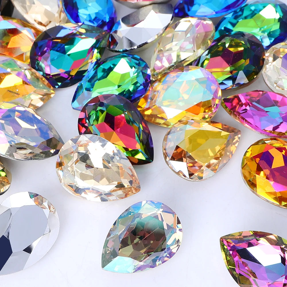 Factory Direct Effect Color New Design K9 Glass Top Quality Crystal Point Back Drop Shape Rhinestones for Clothing Accessories