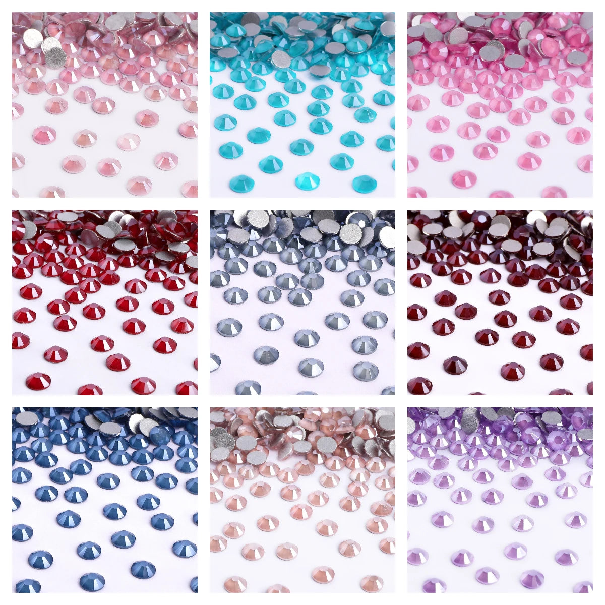 QIYI Wholesale Fashion Neon Color Luxury High Quality Ready to Ship Sliver Back Mocha Rhinestone for Decorating Garment Nail Art