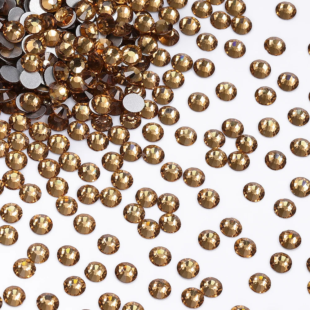 Wholesale Rhinestones 100 Colors Ss06-ss34 Crystal Rhinestone Non Hotfix Flat Back for Top Decoration Accessories