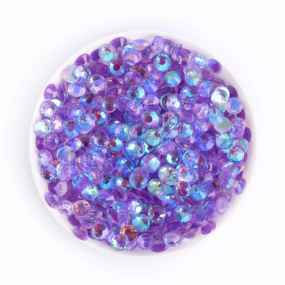 QIYI High Quality Silver Back Mocha Crystal Rhinestones Glass 16 Cut Non Hot Fix Crystal AB Rhinestones for Women Bikini