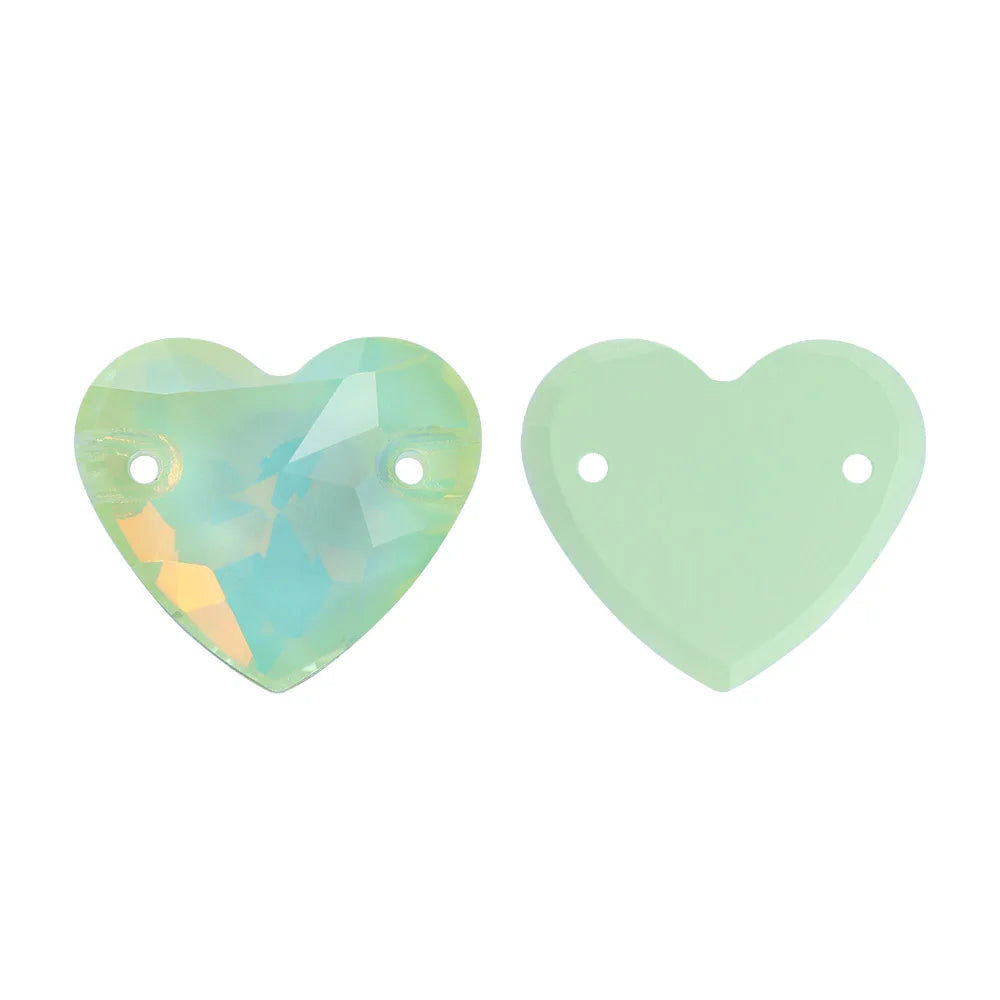 Wholesale Heart Sew on Rhinestone K9 Glass Crystal 3259 Heart Crystal AB Sew-on Stones and Crystals for Dress Decoration