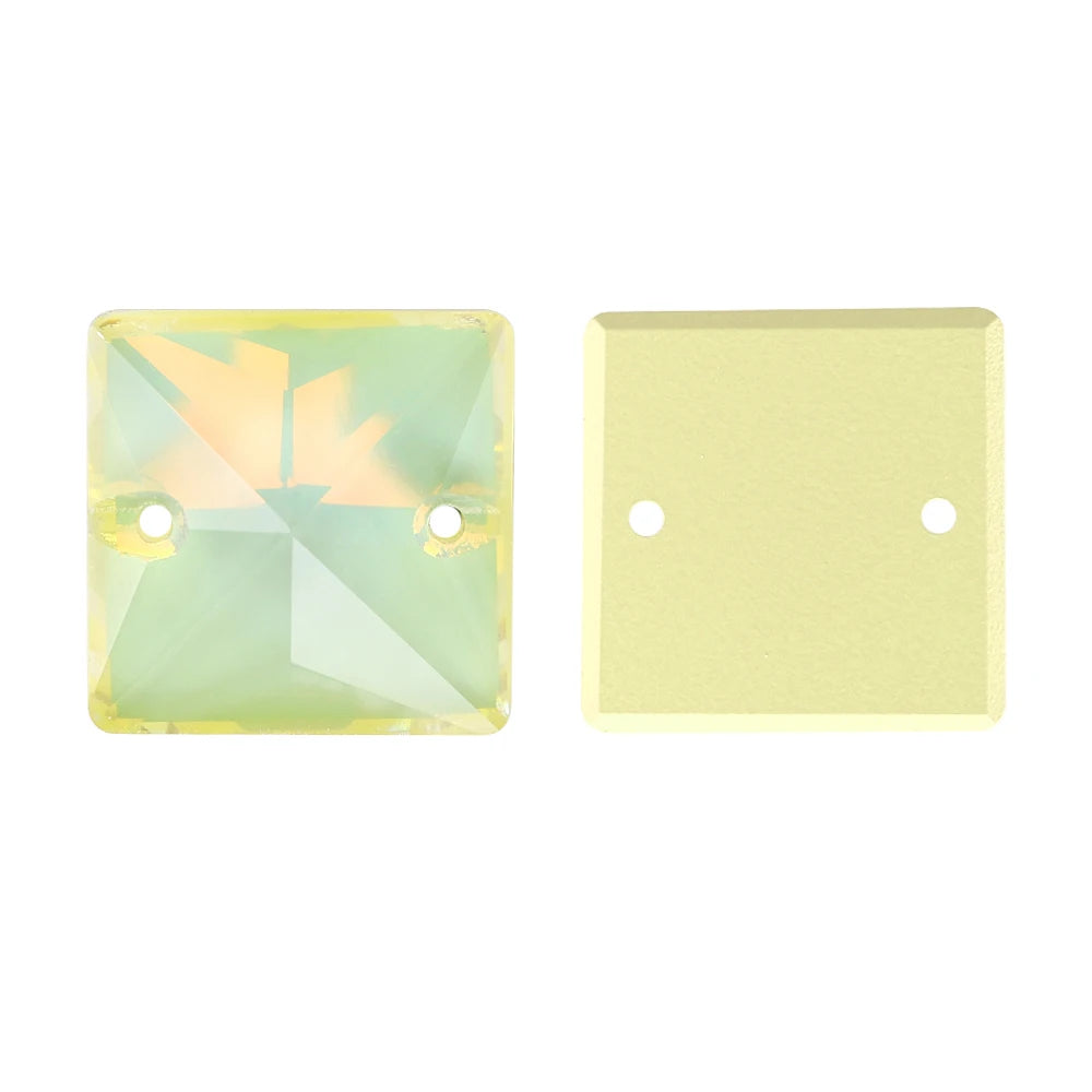 Wholesale Custom Square Sew-on Loose Rhinestones 5A Quality Crystal FlatBack 2 Holes 12 Facets Sewing Bling Decoration