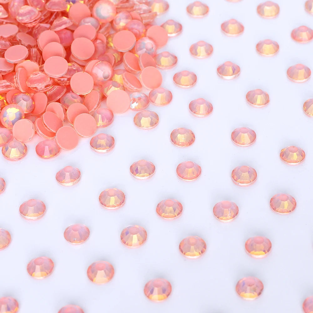 QIYI Wholesale Rhinestone Bulk Glitter Bling Diamond Mocha Opal Non Hotfix Glass Rhinestones Trimmings for Nail Crystals