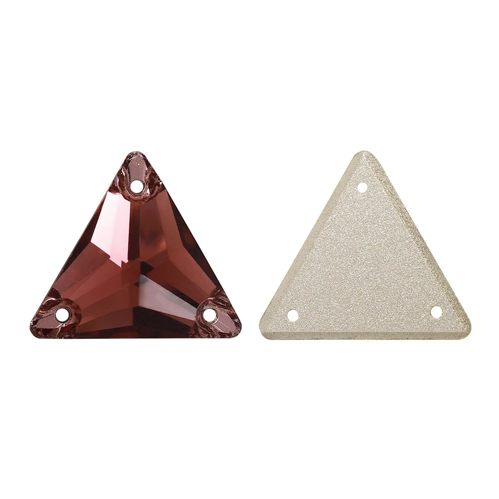 3270 Factory Direct 12mm/16mm/22mm Different Sizes 55+ Colors Top Quality Durable Grade AAAAAA Glass Triangle Sew-on Rhinestone