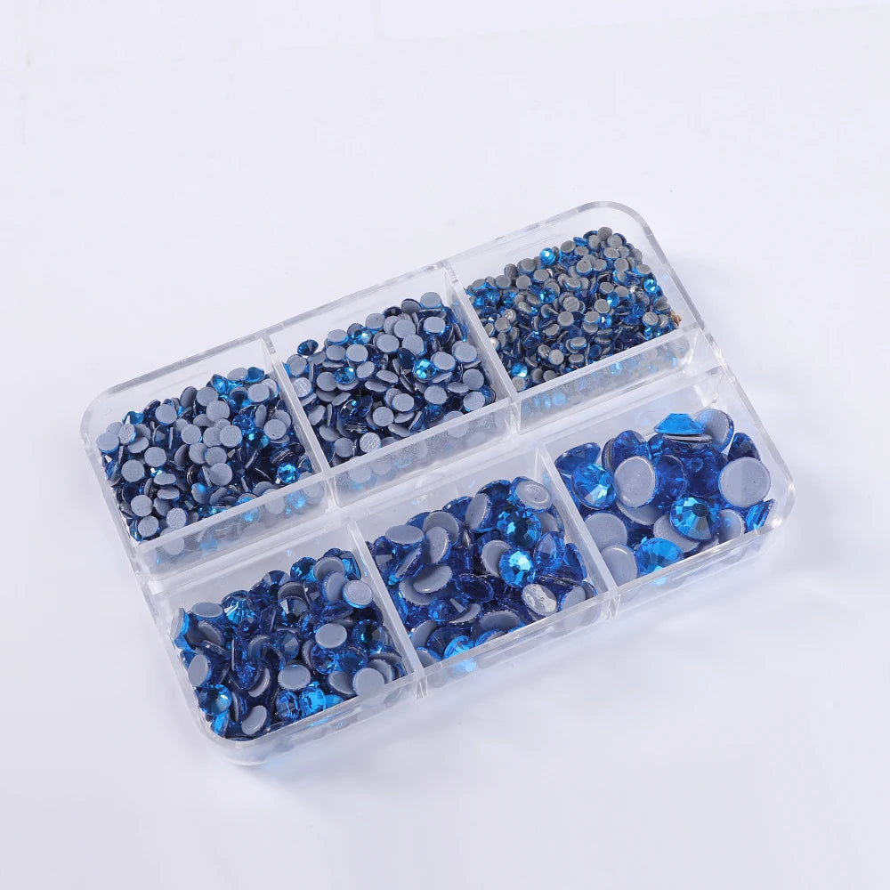 Hot Selling 6 Grid Hotfix Rhinestone Kit Mix Box Nail Charms Crystals Rhinestones Wholesale Stones for Jewellery Making