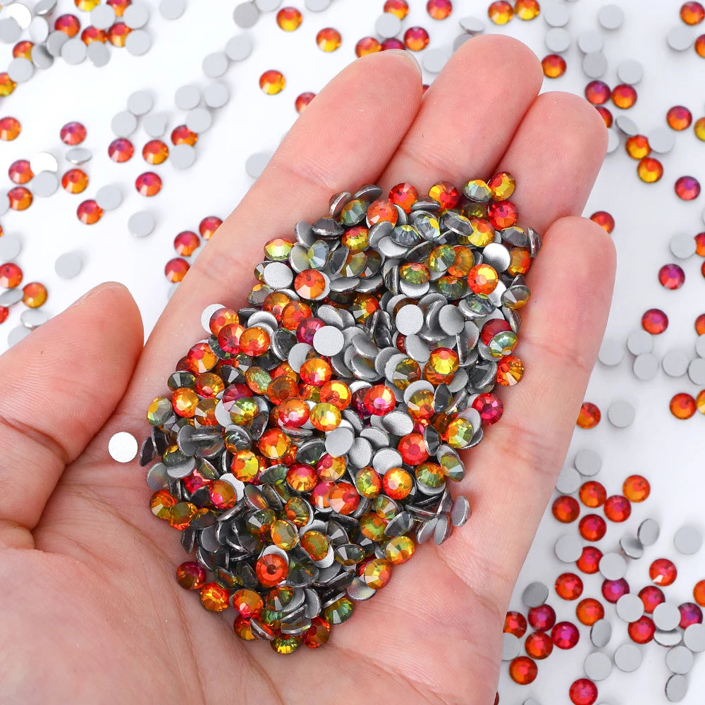 QIYI Wholesale Top Quality Non Hot Fix Strass Nail Stones Flatback Glass Crystal AB Rhinestone