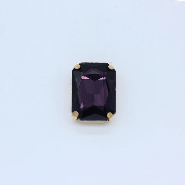 All-size 24-colors Flatback rectangle sew on glass stone Gems sewing crystal rhinestone gold plated button clothes Decorations