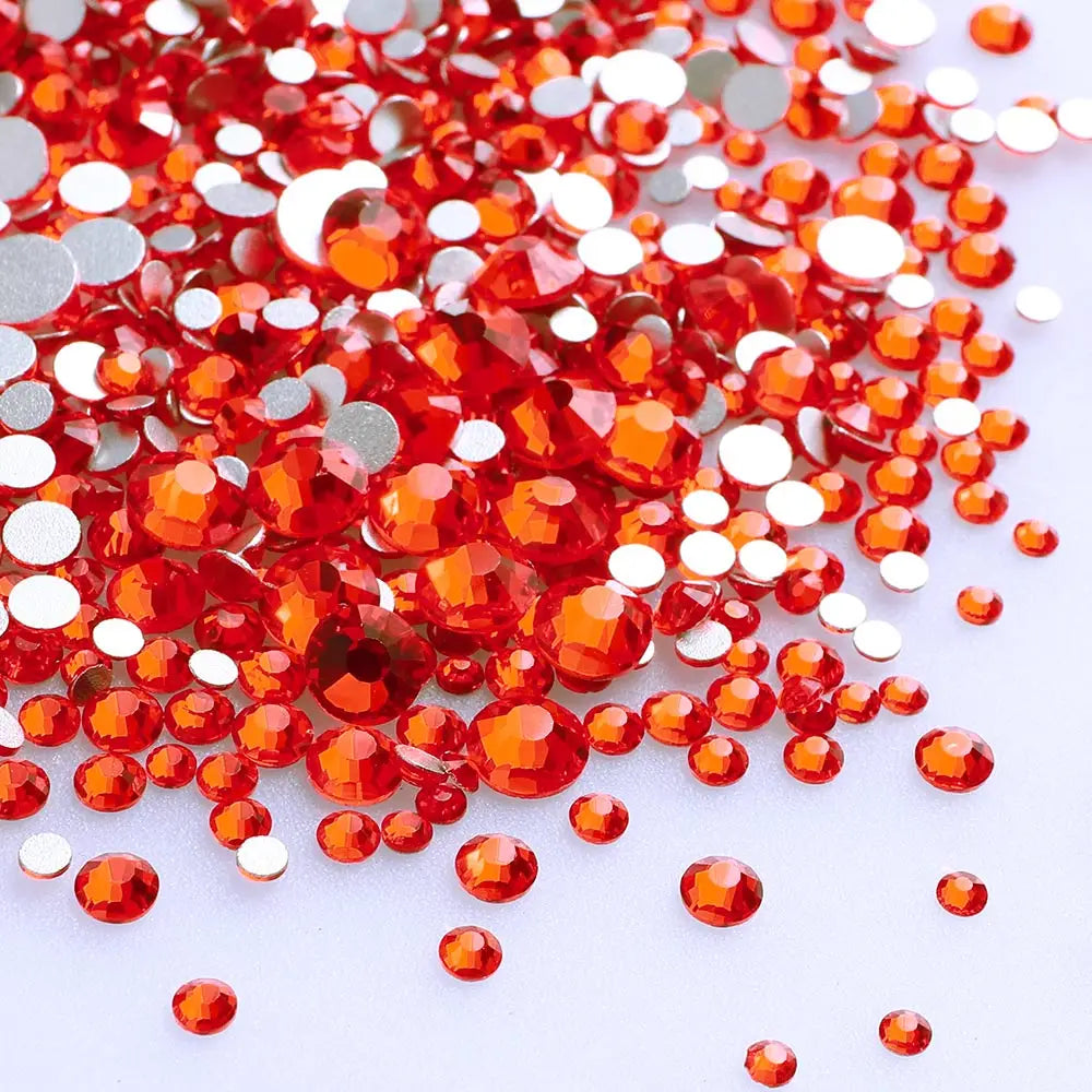 Wholesale Custom Ss4-ss20 Mix Size Rhinestone Non Hotfix Flat Back Rhinestones Bulk Crystal for Nair Art Decoration