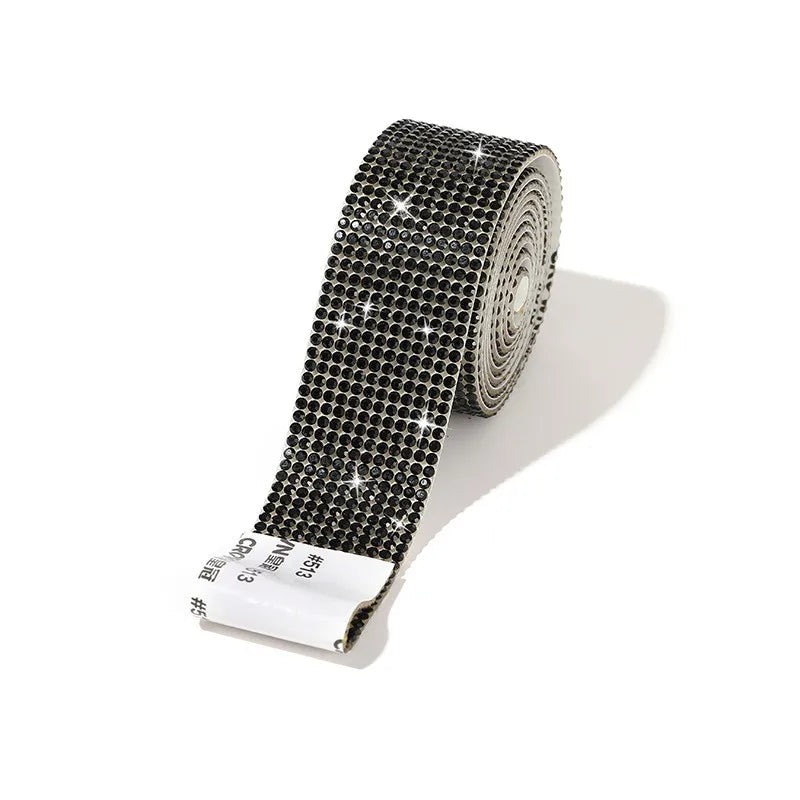 QIYI Wholesale Rhinestone Tape Self Adhesive Rhinestones Trimming Bling Crystal Glass Sheets Roll Wrap Sticker for Tumbler