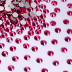 Wholesale 1440pcs Customize Flat Back Crystal Rhinestones Mineral Fuchsia Nail Charms Diamond Glass Bulk for Jewelry