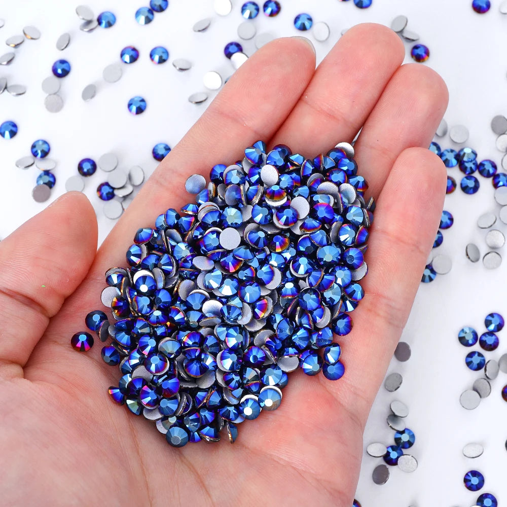 QIYI Wholesale Purple Pink  Brown Over 200 Colors Non Hotfix FlatBack Stone Glass Crystal AB Rhinestones for Tumbler