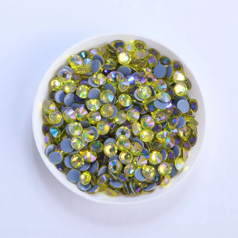Wholesale Hot Fix Rhinestones Bulk Glass Flatback Crystal AB Rhinestones for Nail Clothes Shoes Crafts