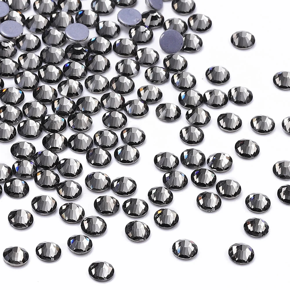 Ready Stock Flat Back Hotfix Glass Crystal Rhinestone Round Hotfix Crystal Stone Girls Love Bling Bling for Clothing Accessories