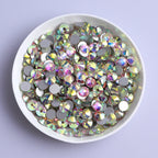 Golden Shadow Crystal Glass Nail Rhinestones Flatback Nail Crystal Stickers Round Glass Strass Diamond Crafts