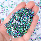 30 Kinds Green Rhinestone New Colors Wholesale Rhinestone Non Hotfix Flat Back Crystal Glass  for GYM Clothing