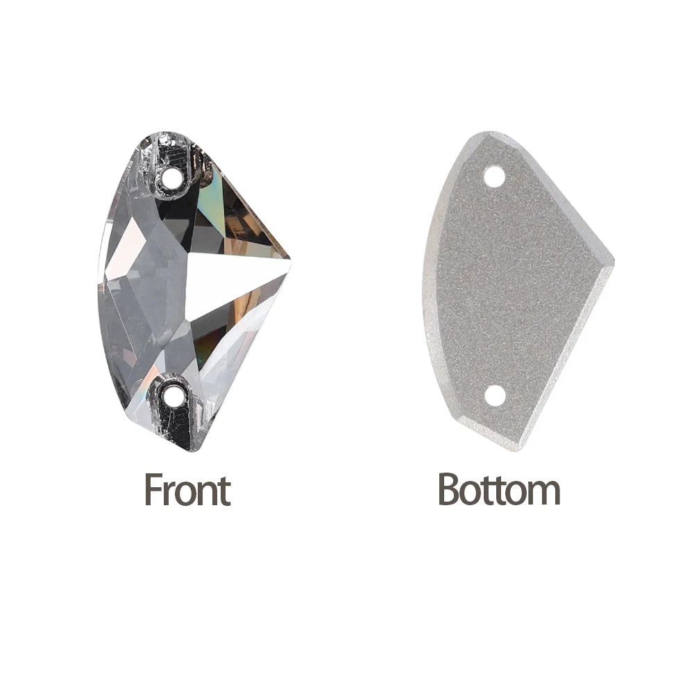 Factory Direct Wholesale Low MOQ Glass Crystal Galactic Sew-On Rhinestones With Two Holes for Garment Decoration 3256