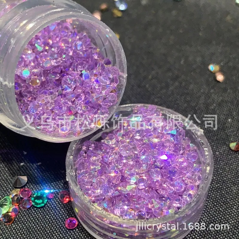 Wholesale Unique Gradient Coloured Plastic Resin Rhinestones Loose Beads for DIY Accessories Bulk Craft Materials