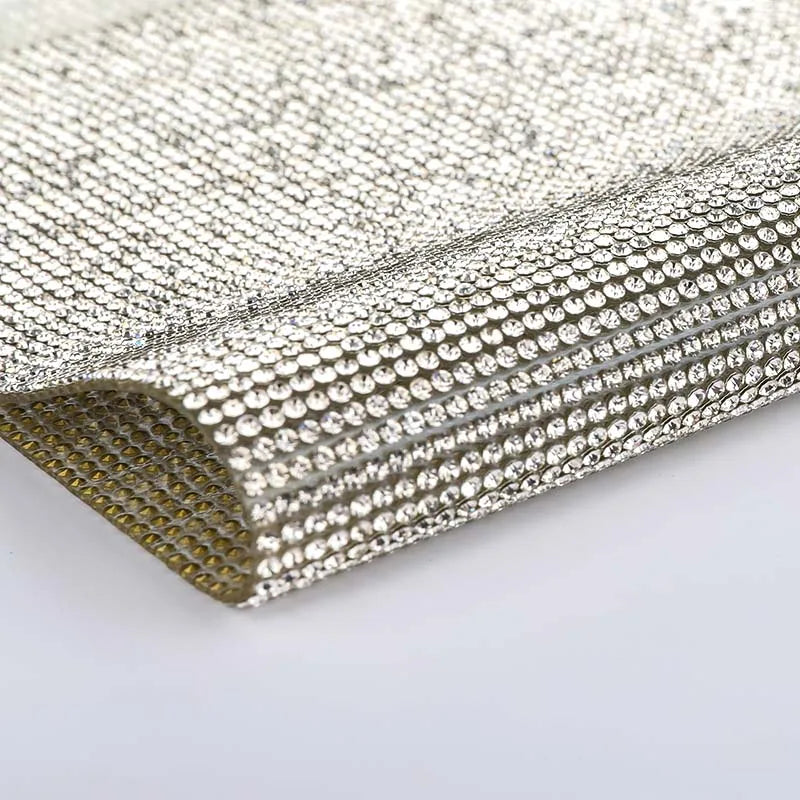 Fast Delivery  Crystal Glass 40*24cm Self-Adhesive Crystal Rhinestone Sticker Sheet With Gum Diamond Ribbon for Decoration