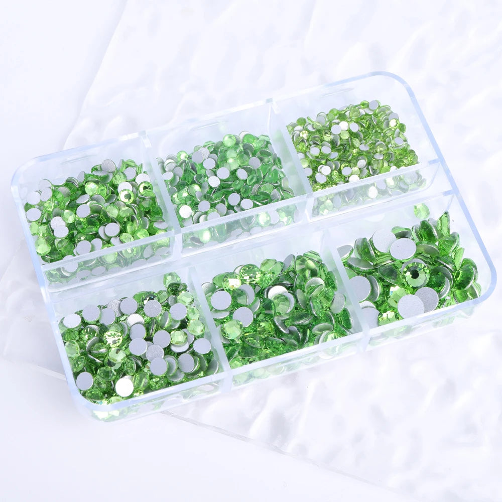 Wholesale Round Crystal Mixed Size Ss6-ss20 Flat Back Non Hot Fix Rhinestones With Box Package