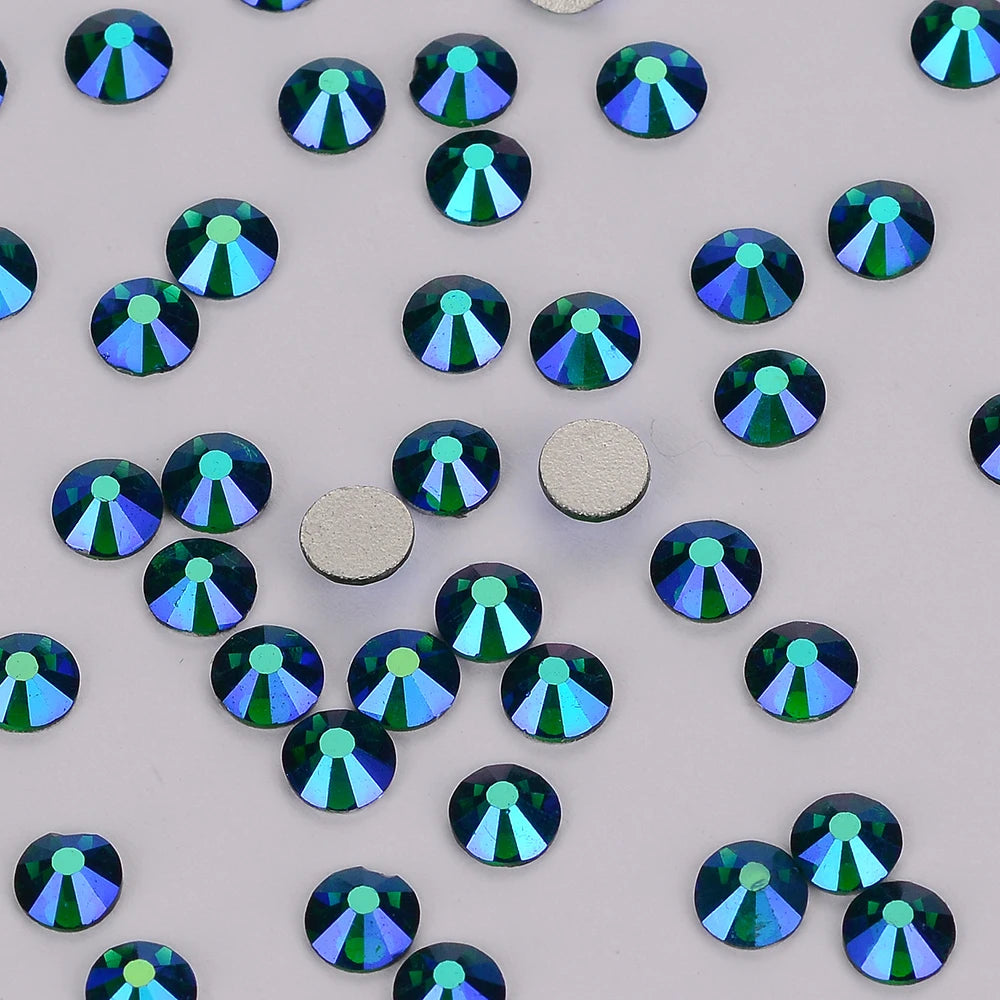 Crystal Sticker SS16 20 30 Lt Yellow AB Glass Rhinestone Applique Flatback Round Crystal Strass Beads for Performance Clothing