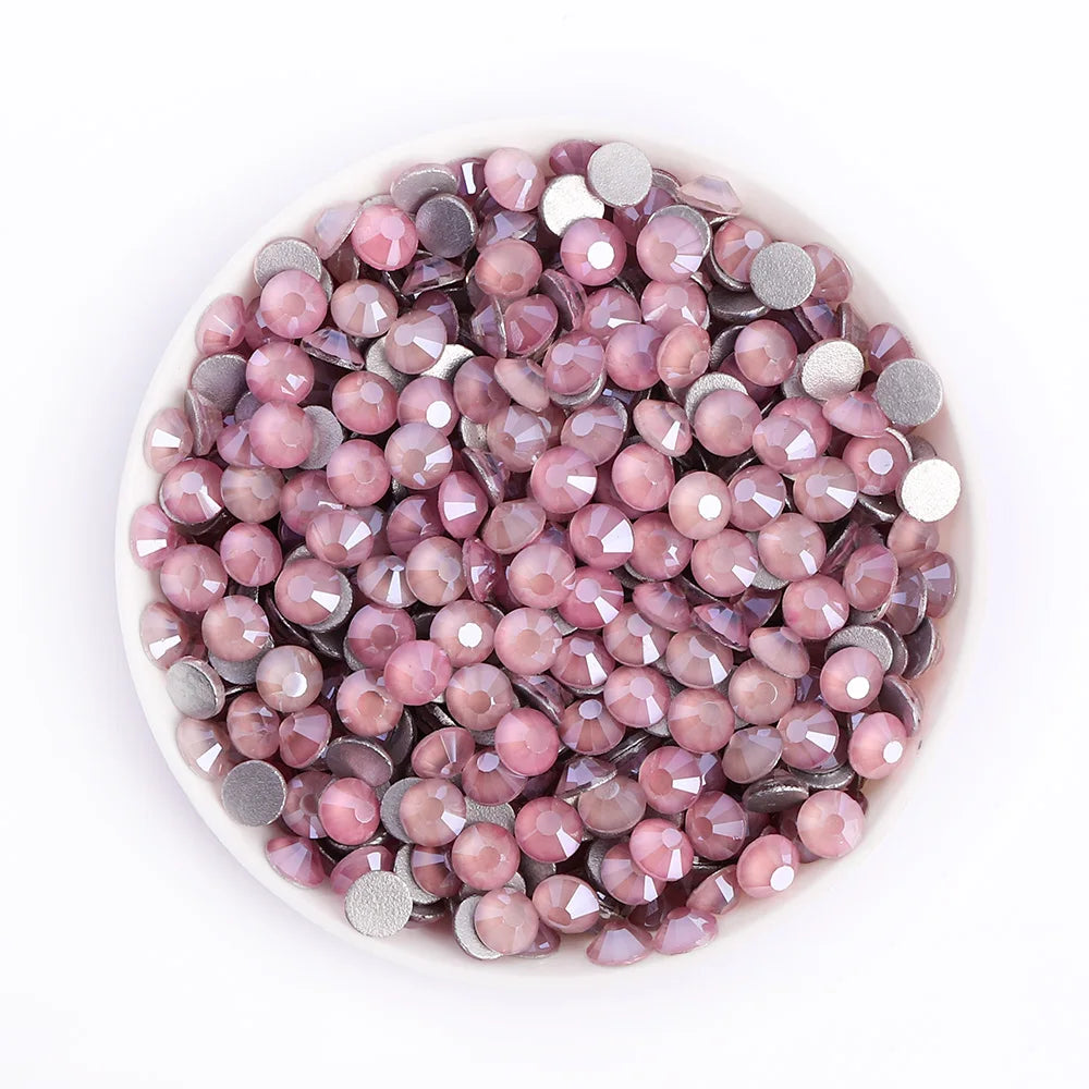 Multicolor Wholesale Mocha Pink Crystal Rhinestones Glass Flat Back Non Hot Fix Crystal AB Rhinestones in Bulk