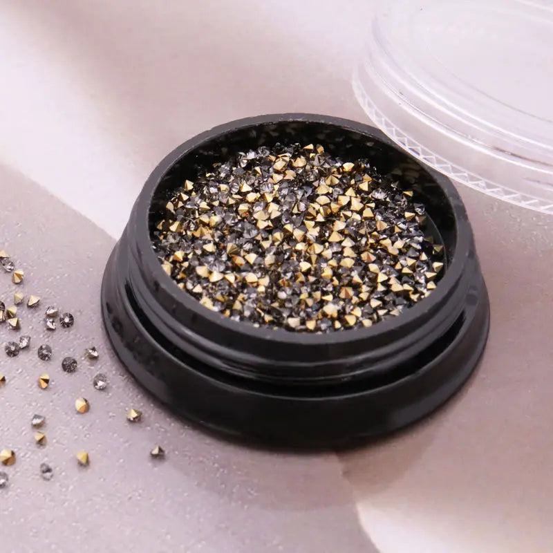 Hot Sales 1.2mm Box Packaging Crystal for Nail Art Diamond Nail Art Dust Micro Diamond Mini 3D Nail Art Crystal