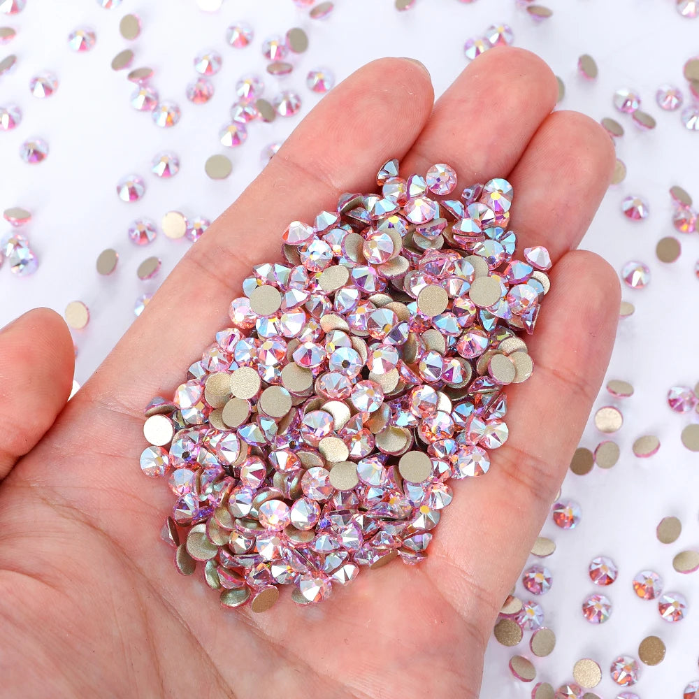 Top Quality 2088 Crystal Glass Rhinestones 16 Cut Facets Round Flatback Diamond Strass AB in Bulk Stones for Cloth Tumbler