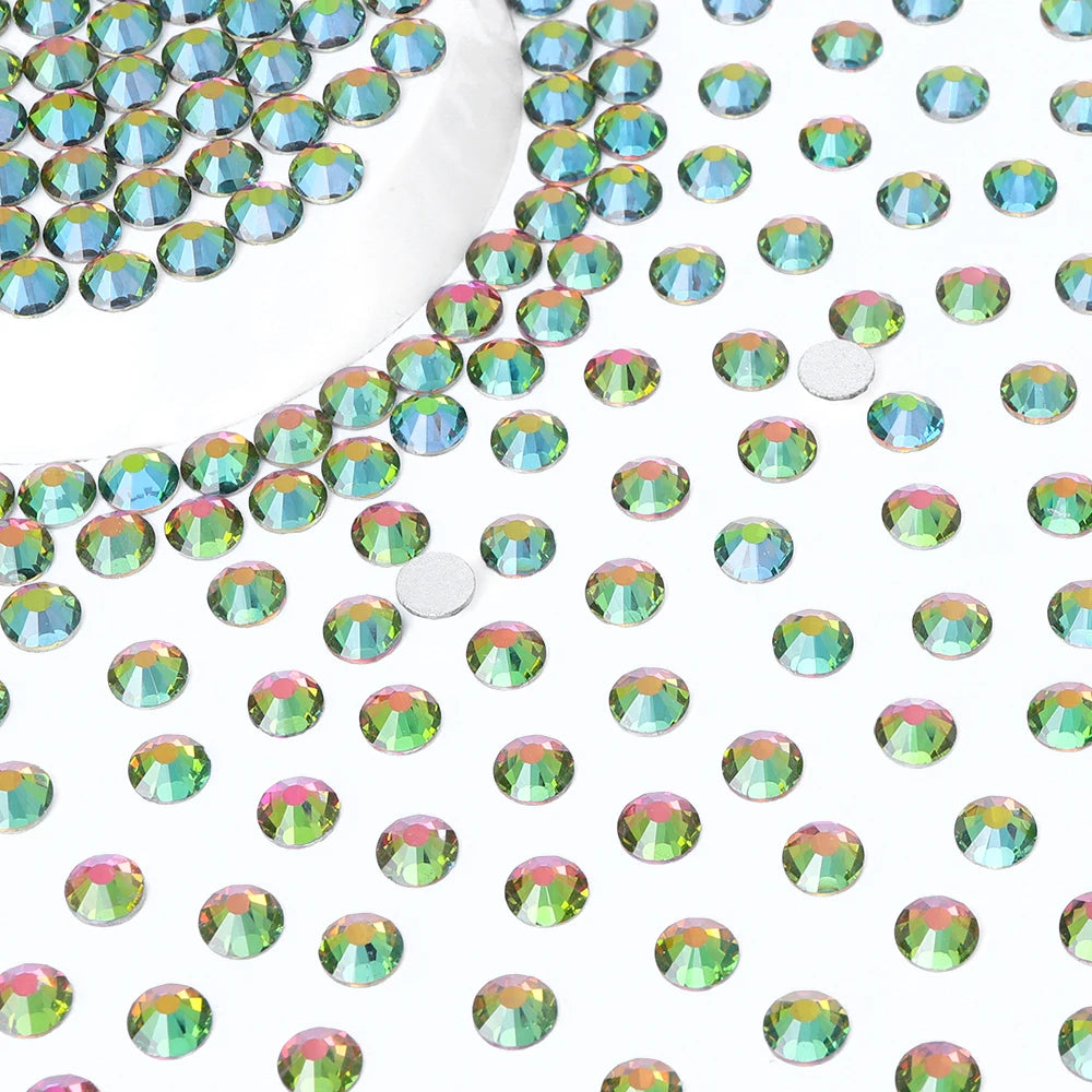 QIYI SS3-SS12 Wholesale Multi AB Colors Fashion High Quality Non Hofix Glass Flat Back Rhinestone for Decoration Cloths Nail Art