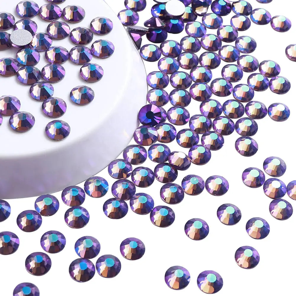 Wholesale High Quality Rhinestone Crystal AB Flat Back Glass Rhinestones Non Hotfix  Nail Art Crystal