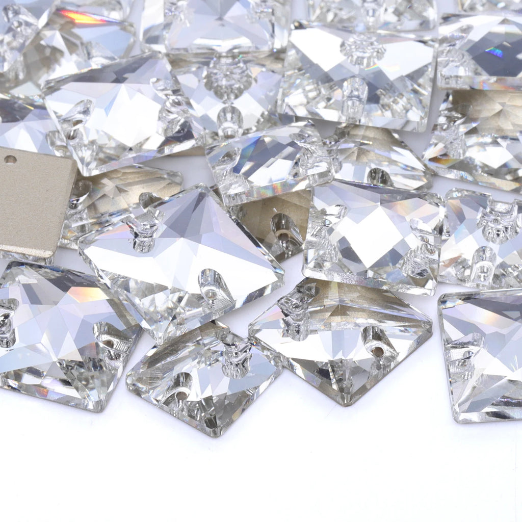 QIYI 3240 High Quality K9 Glass Crystal Rhinestones Glass Beads Triangle Sew-on Crystal Stones for Wedding Dress Bags Shoes