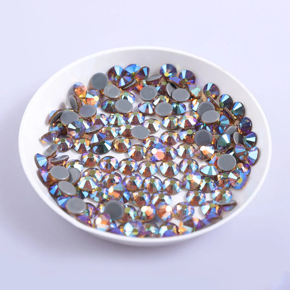 Factory Direct Wholesale High Quality Big Size Ss20-ss50 1440PCS Crystal AB Rhinestones Hot Fix Glass Flat Back Rhinestones