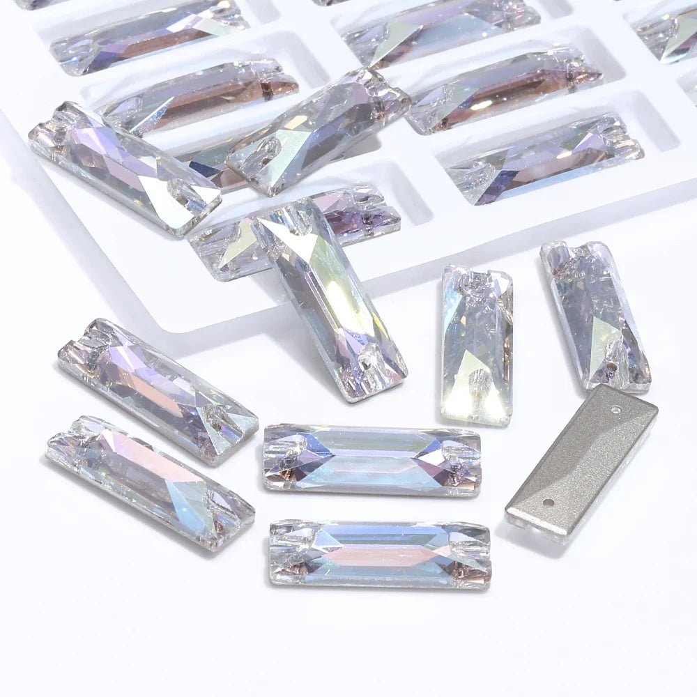 3250 Wholesale Rectangle  Cosmic  4*8/6*18/7*21/8.5*26mm Crystal Glass Sew-on Rhinestones Flatback or Clothing Decoration