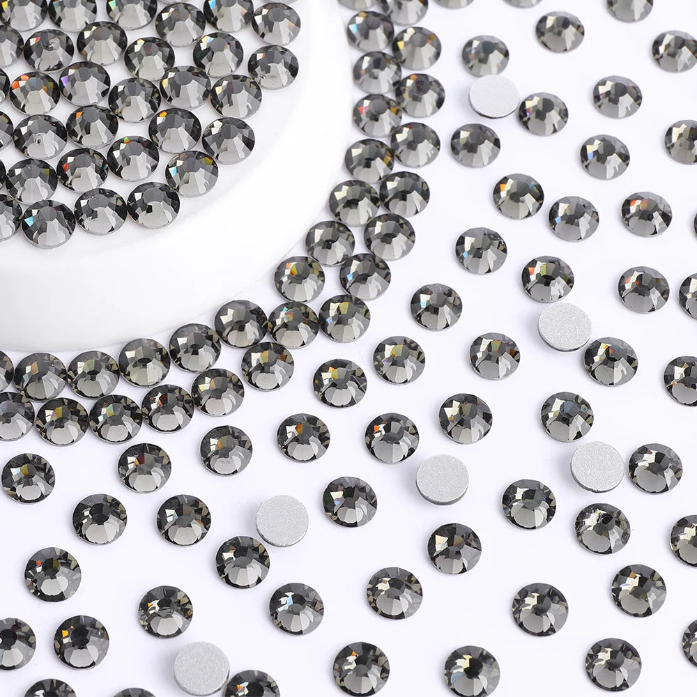 QIYI Wholesale 14400pcs Bulk Package Flatback Rhinestones Glitter Bling Glue on Luminous Rhinestones for Accessories