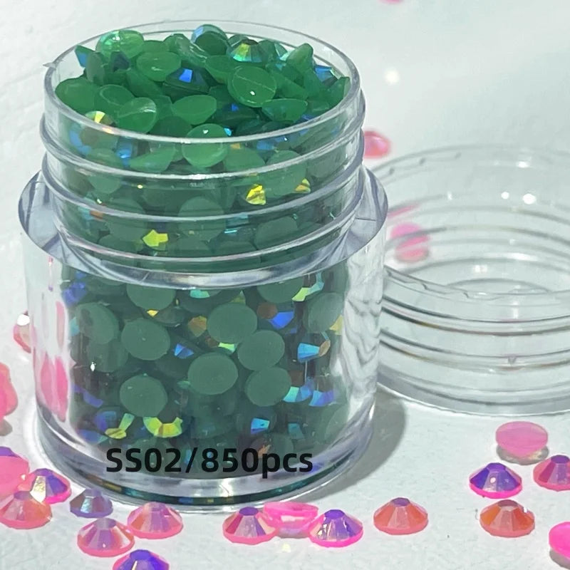 2024 Exquisite Bottled 3mm/5mm/6mm Resin Flat Back Crystal Rhinestone Self Adhesive Nail Diamond Decoration