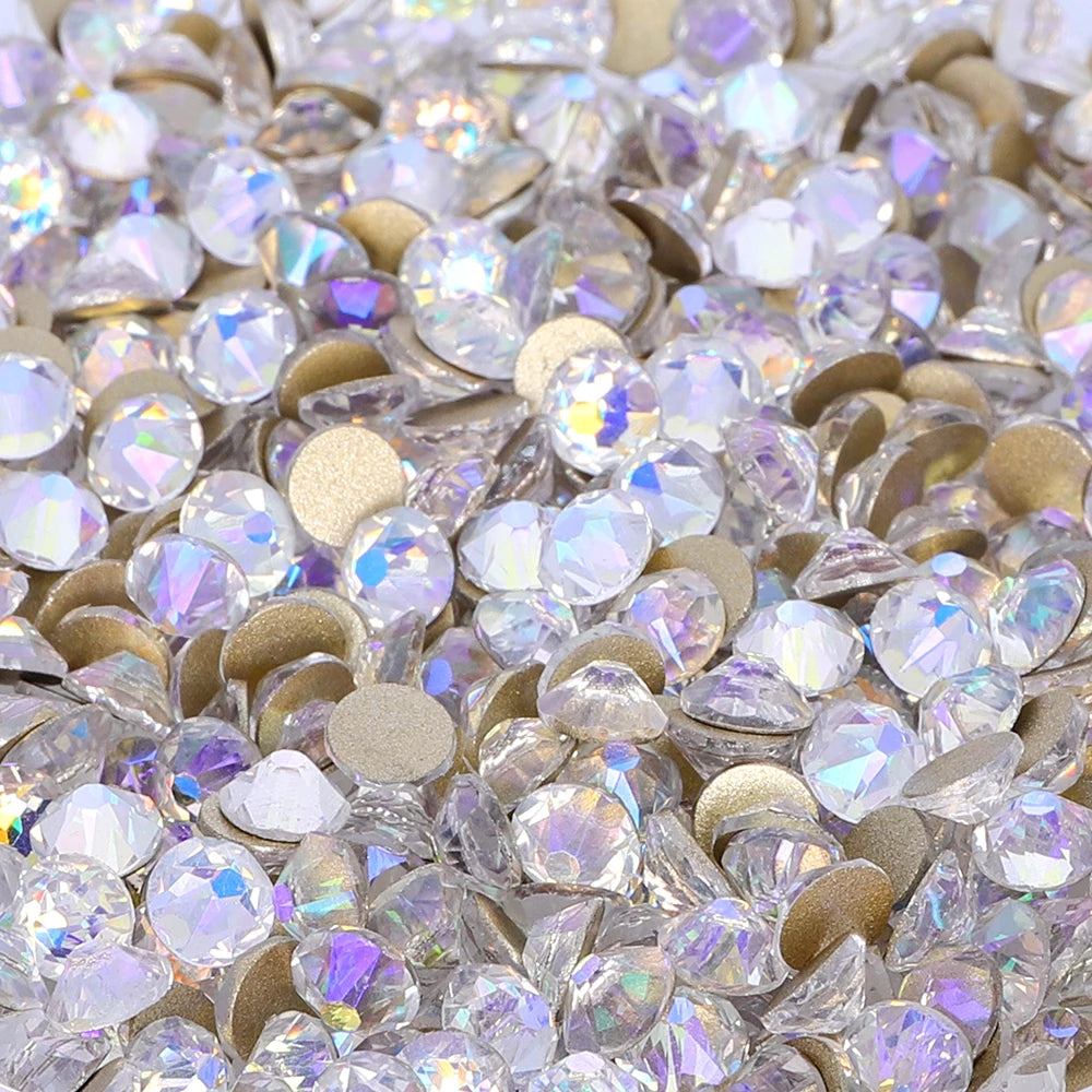 Factory Wholesale Glistening 2088 16 Cut Facets Multi Colors Size Flat Back Golden Bottom High Quality Rhinestone for Garment