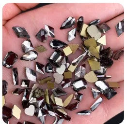 Top Quality flat back shaped rhinestones! 100pcs mix shapes nail art crystal without glue Non hotfix strass