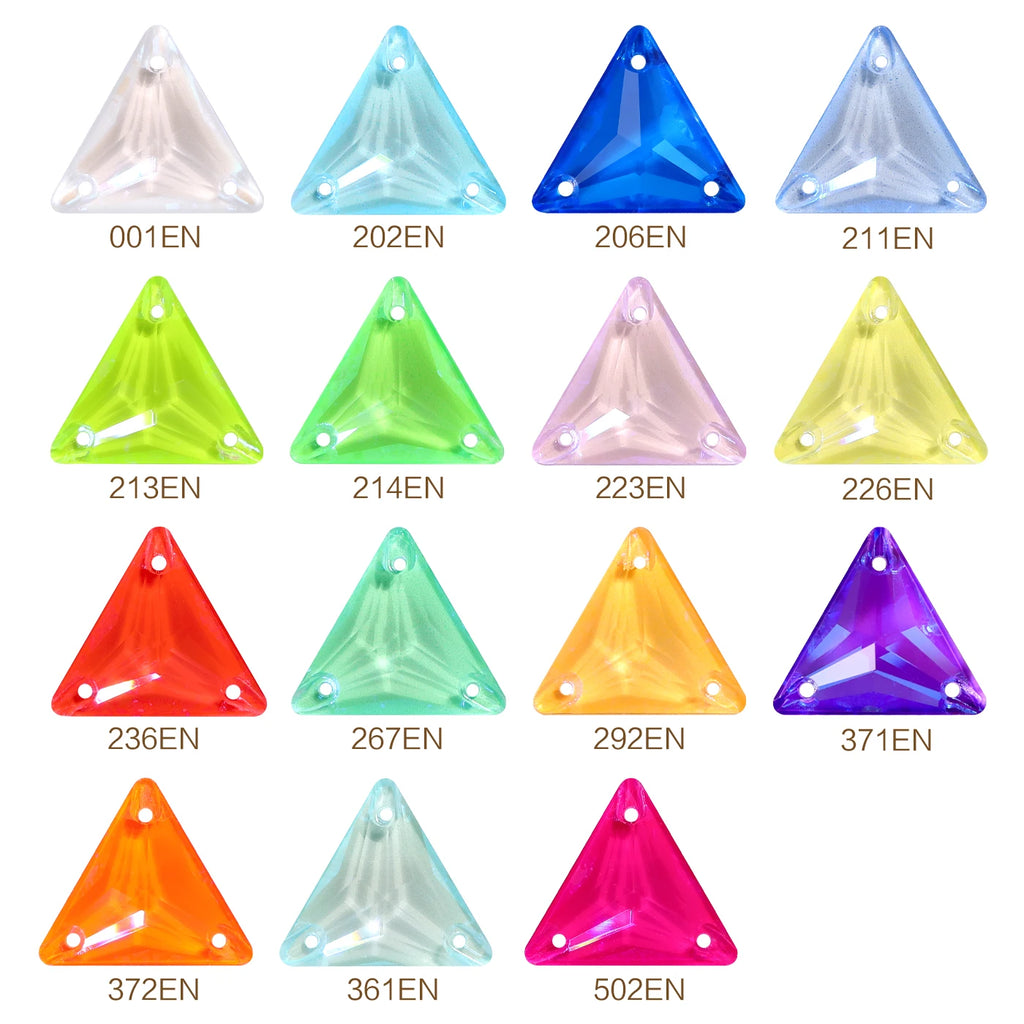 Triangle 80+Colors Sew on Rhinestones 3270 Glass Fancy Glass Flat Back Bling Bling Diamond Stone for Fashion Jewelry Clothes